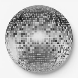 Silver Disco Ball Party Glamour Pappteller