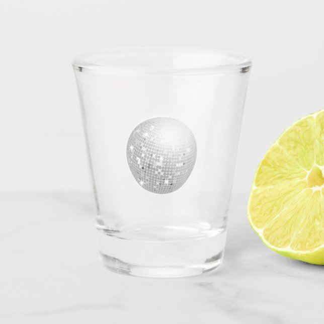 Silver Disco Ball Retro 70er Schnapsglas (Vorderseite)
