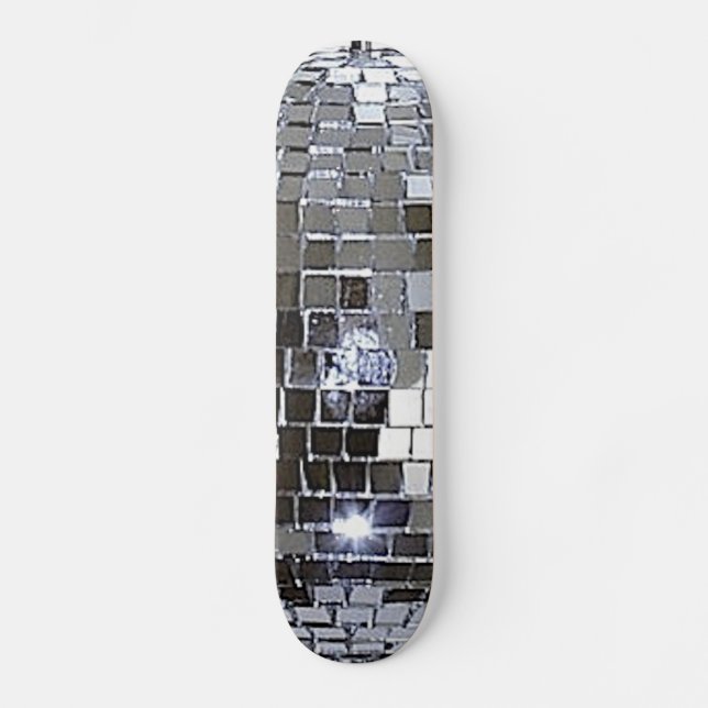 Silver Disco Ball Skateboard (Vorderseite)