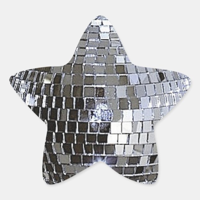 Silver Disco Ball Stern-Aufkleber (Vorderseite)