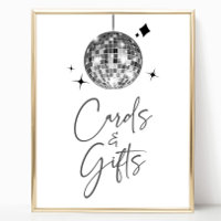 Silver Disco Ball Unterschrift Karte und Geschenks