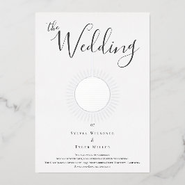 Silver Disco Ball Wedding Foil Einladung