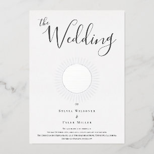 Silver Disco Ball Wedding Foil Einladung
