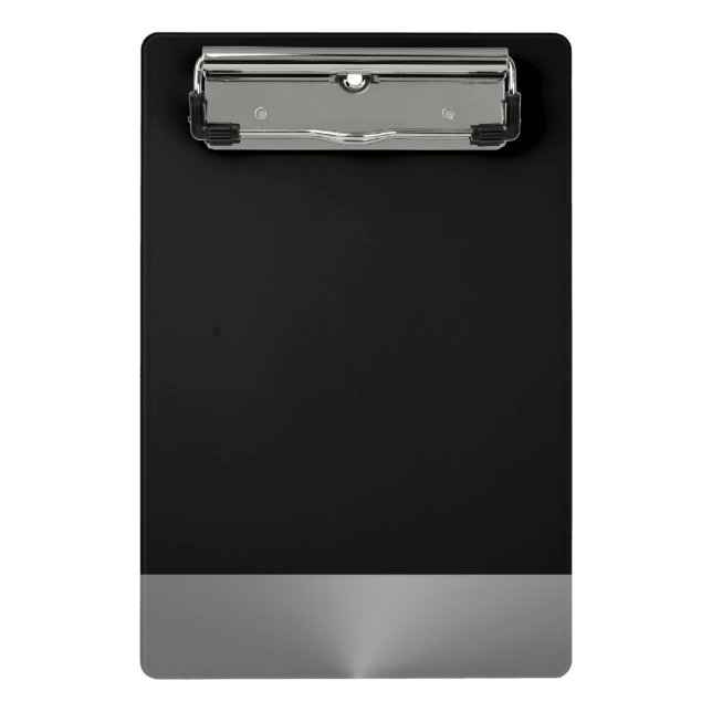 Silver Dog Paw auf schwarzem Hintergrund Mini Klemmbrett (Vorderseite)