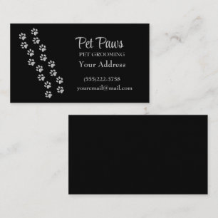 Silver Dog Paws Muster Pet Grooming Service Busi Visitenkarte