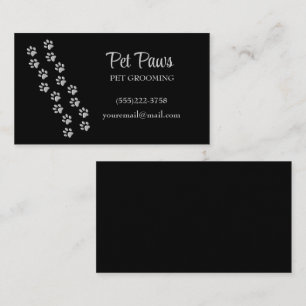 Silver Dog Paws Muster Pet Grooming Service Visitenkarte