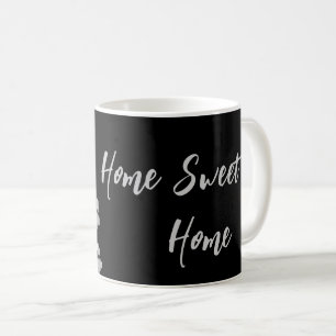 Silver Dog Paws Schwarzer Hintergrund Druckmuster Kaffeetasse