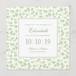 Silver Dollar Eucalyptus & Branchen - Bridesmaid Einladung
