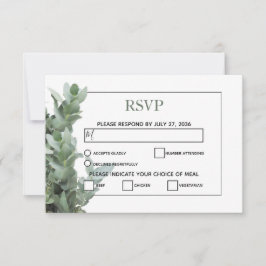 Silver Dollar Eucalyptus Wedding RSVP Cards Karte