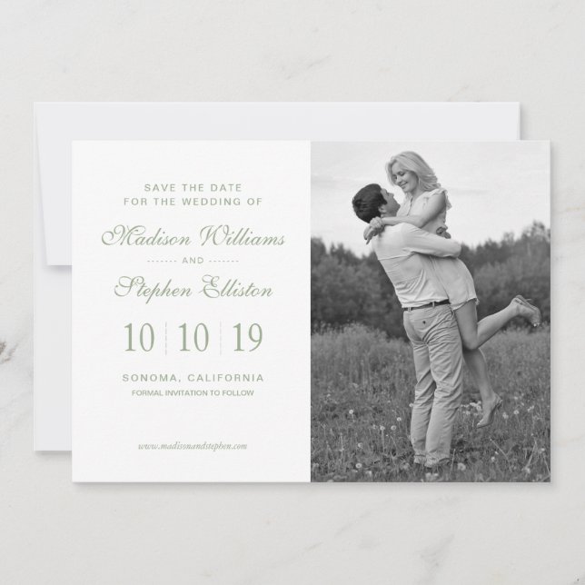 Silver Dollar Eukalyptus & Branches - Rett des Dat Save The Date (Vorderseite)