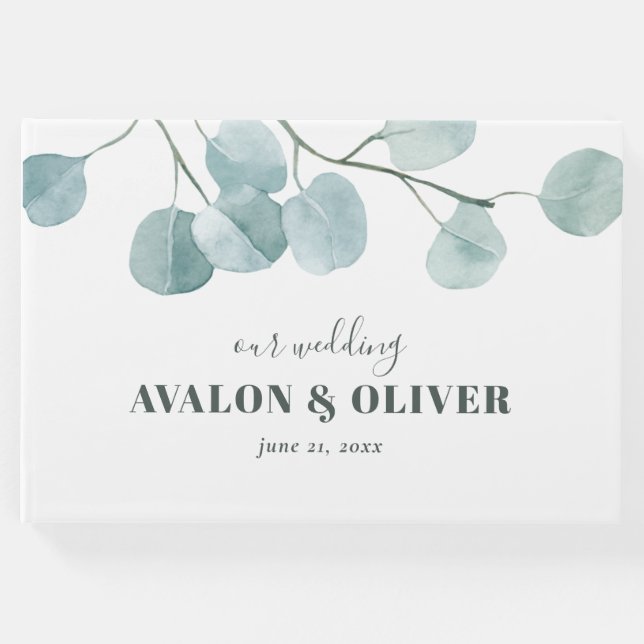 Silver Dollar Eukalyptus Wedding Gästebuch (Vorderseite)