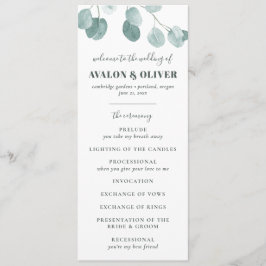 Silver Dollar Eukalyptus Wedding Programm