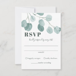 Silver Dollar Eukalyptus Wedding RSVP Karte