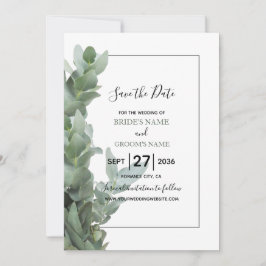 Silver Dollar Eukalyptus Wedding Save the Date