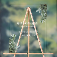 Silver Dollar Eukalyptus Wedding Welcome Sign