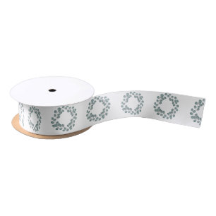 Silver Dollar Eukalyptus Wreath Pattern Satinband