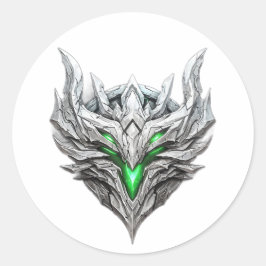 Silver Dragon Emblem Runder Aufkleber
