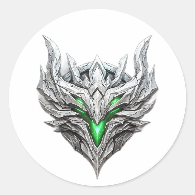 Silver Dragon Emblem Runder Aufkleber (Vorderseite)