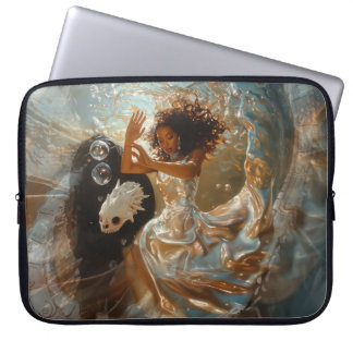 Silver Dress Priestess Occult Dark Hexy AI Art Laptopschutzhülle