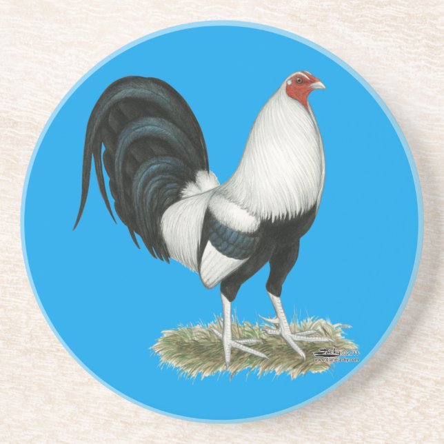 Silver Duckwing Gamecock Getränkeuntersetzer (Vorne)
