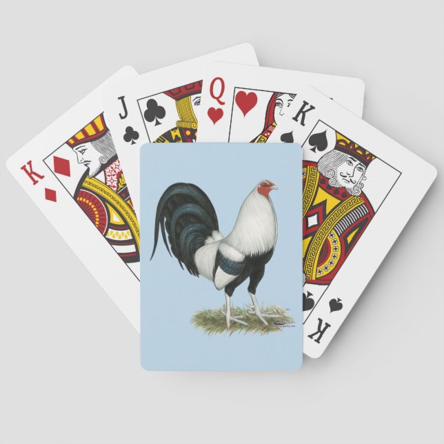 Silver Duckwing Gamecock Spielkarten (Rückseite)