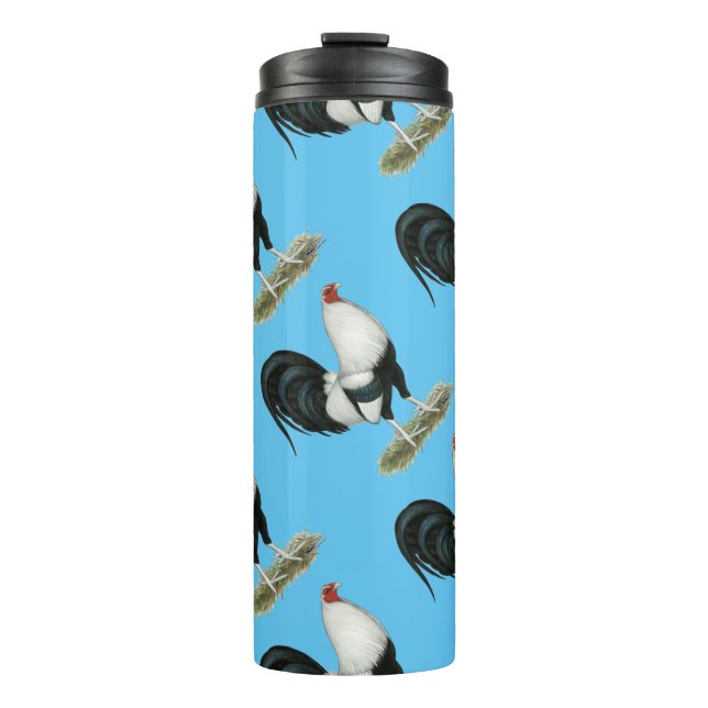 Silver Duckwing Gamecock Thermosbecher (Vorderseite)