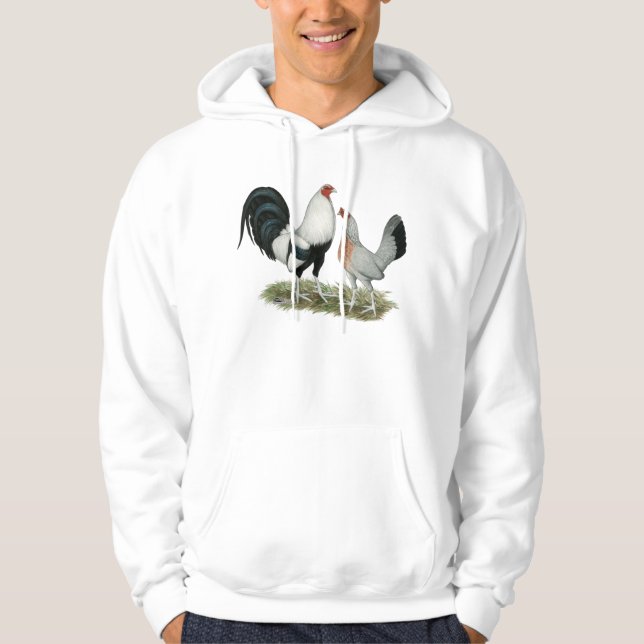 Silver Duckwing Gamefowl Hoodie (Vorderseite)