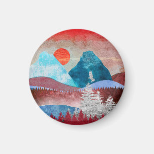 Silver Eagle Landschaft Magnet