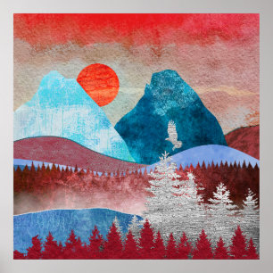 Silver Eagle Landschaft Poster
