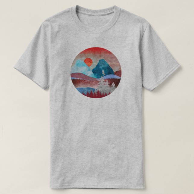 Silver Eagle Landschaft T-Shirt (Design vorne)