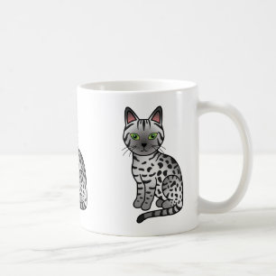 Silver Egyptian Mau Cat Illustration Kaffeetasse