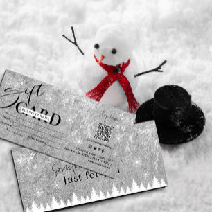 Silver Eis Grau Schneeflocken Pine Geschenkkarte