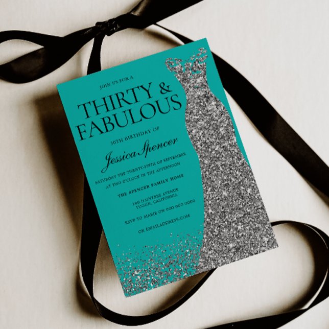 Silver Elegance 30 & Fabulous! 30th Birthday Einladung (Von Creator hochgeladen)