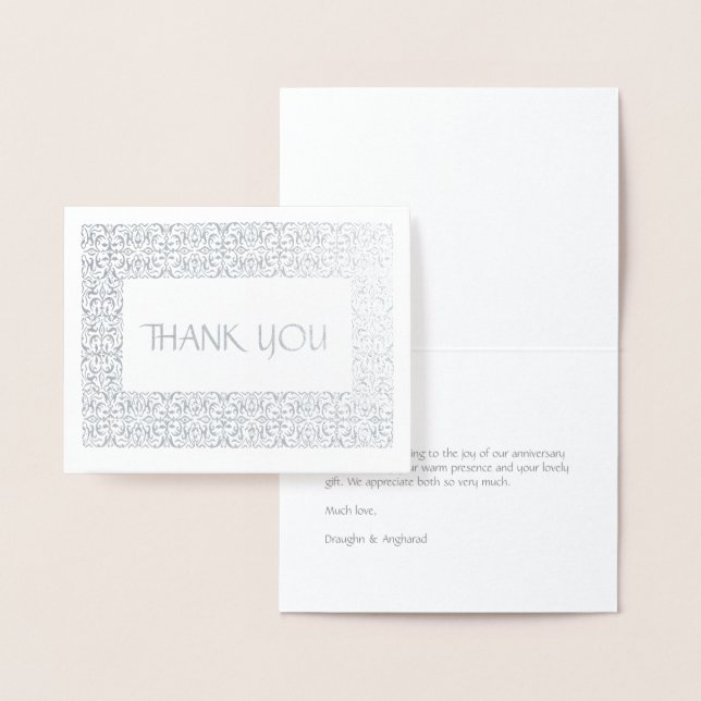 Silver Elegance All-Occasion "Danke" Hinweis Folienkarte (Anzeige)