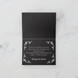 Silver Elegance Collection Wedding Folded Dankeskarte
