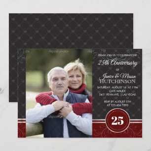 Silver Elegance Einladung zum 25. Hochzeitstag