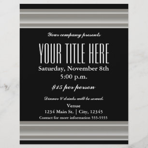 Silver Elegance Glamour Event Flyer Poster