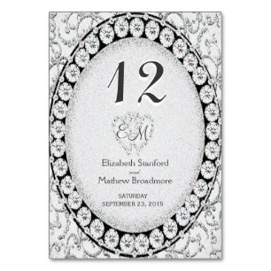 Silver Elegance Monogram Tischnummer