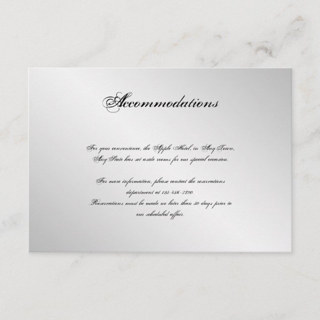 Silver Elegance Wedding Insert (Vorderseite)
