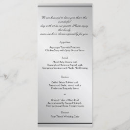 Silver Elegance Wedding Menu Menükarte