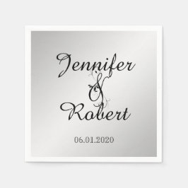 Silver Elegance Wedding Napkin Serviette