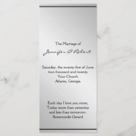 Silver Elegance Wedding Program Programm