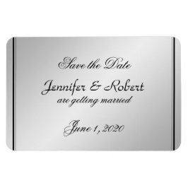 Silver Elegance Wedding Save the Date Magnet
