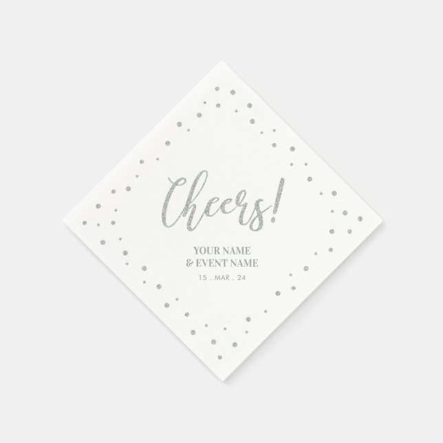 Silver Elegant Classic Cheers Jedes Anlasses Party Serviette (Ecke)