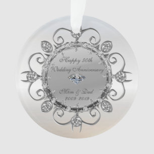 Silver Elegant Diamonds 50e anniversaire Mariage