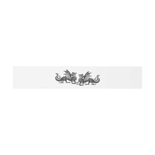 Silver Elegant Dragons Wedding Bly Bands Einladungsbanderole (Flach)