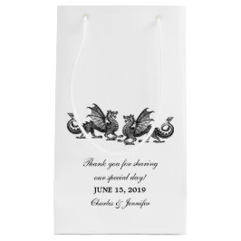 Silver Elegant Dragons Wedding Gift Bag Kleine Geschenktüte