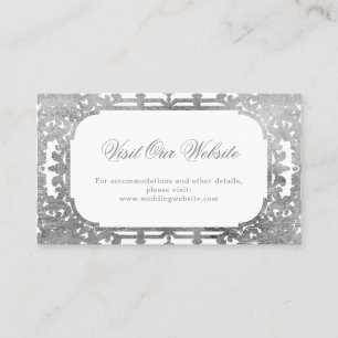 Silver elegante verzierte Vintage Website Platzkarte