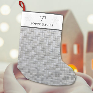 Silver Eleganter Personalisierter Strumpf Kleiner Weihnachtsstrumpf
