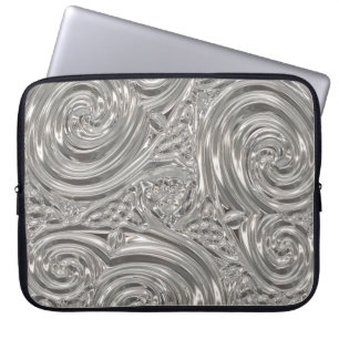 Silver eleganter viktorianischer Jugendstil Laptopschutzhülle